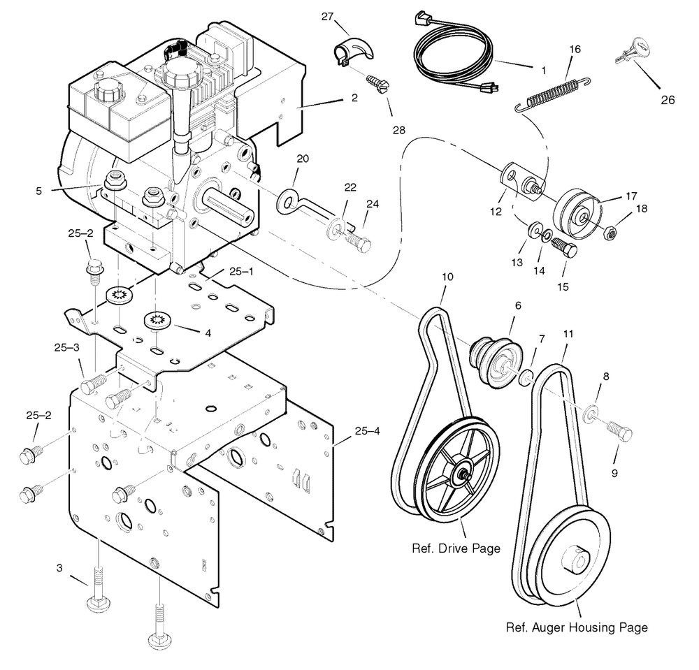 Engine Diagram and Parts List for 6271100X83 (1695374)(2007) Briggs and Stratton Snow Blower